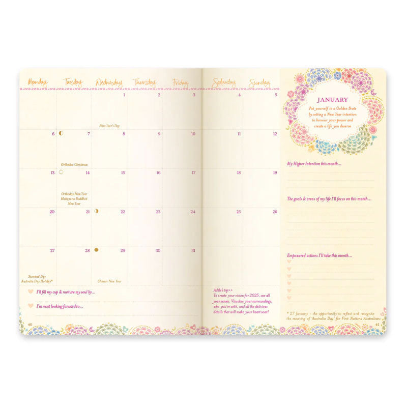 2025 Diary The Year For New Beginnings - Moonlit Mauve