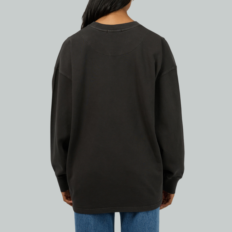 Washed Relaxed Crew Black