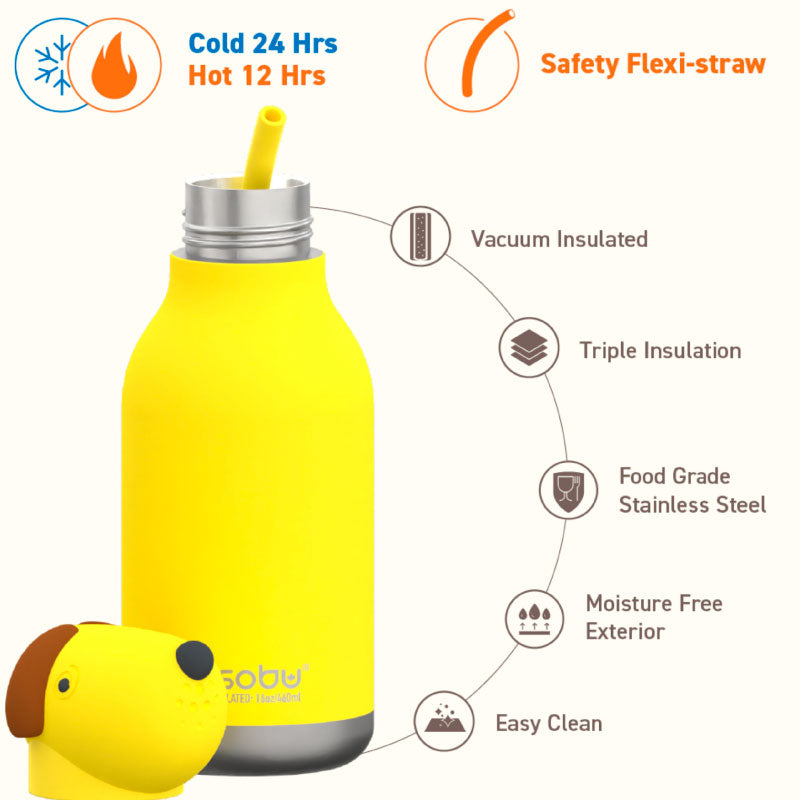 AS Bestie Bottle Dog Double Wall Insulated Bottle 460ML Yellow