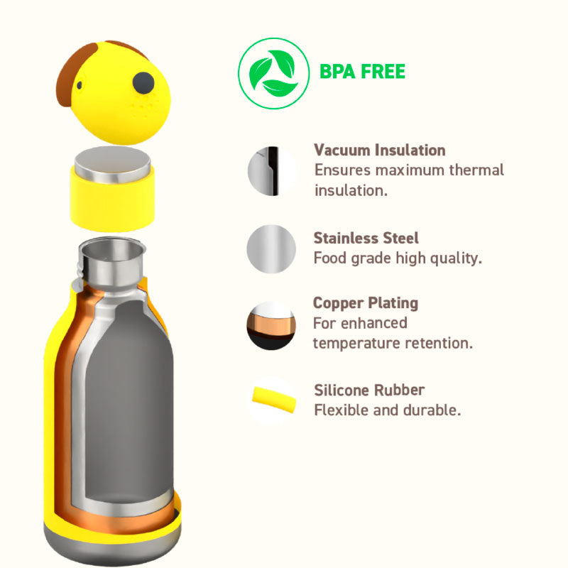 AS Bestie Bottle Dog Double Wall Insulated Bottle 460ML Yellow