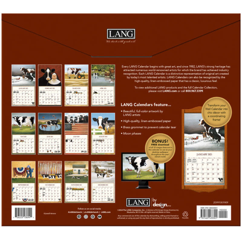 Cows Cows Cows 2025 Calendar