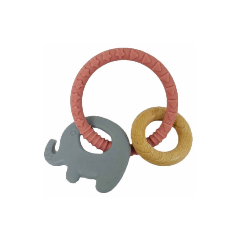 Teether Silicone Ring Elephant Pink